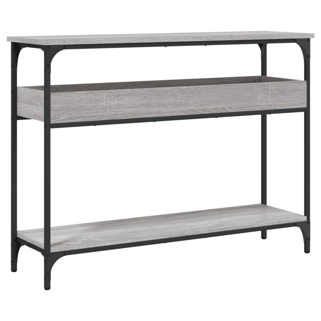 Table console avec étagère sonoma gris 100x29x75 cm - XIOS