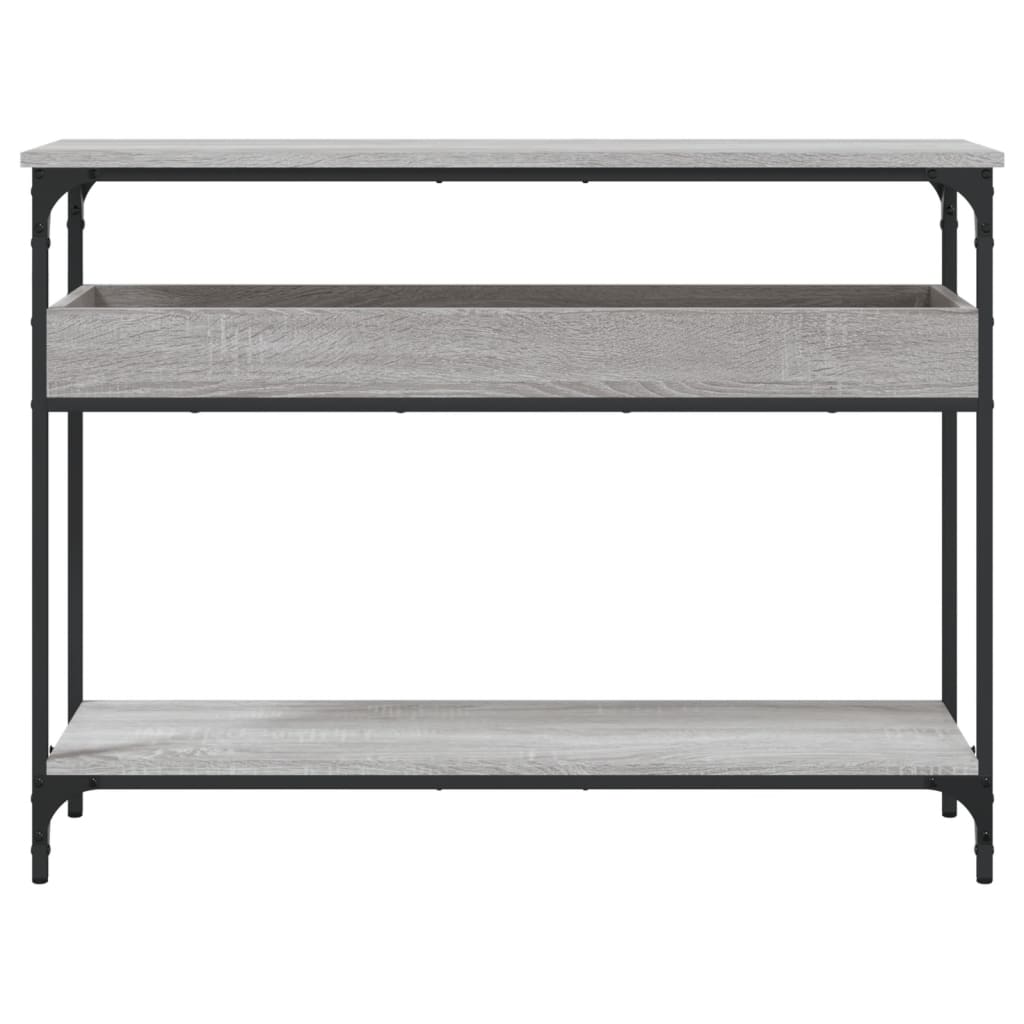 Table console avec étagère sonoma gris 100x29x75 cm - XIOS