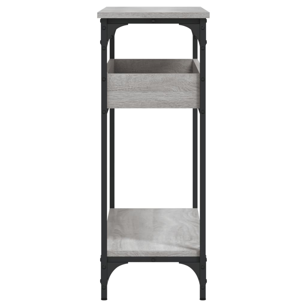 Table console avec étagère sonoma gris 100x29x75 cm - XIOS
