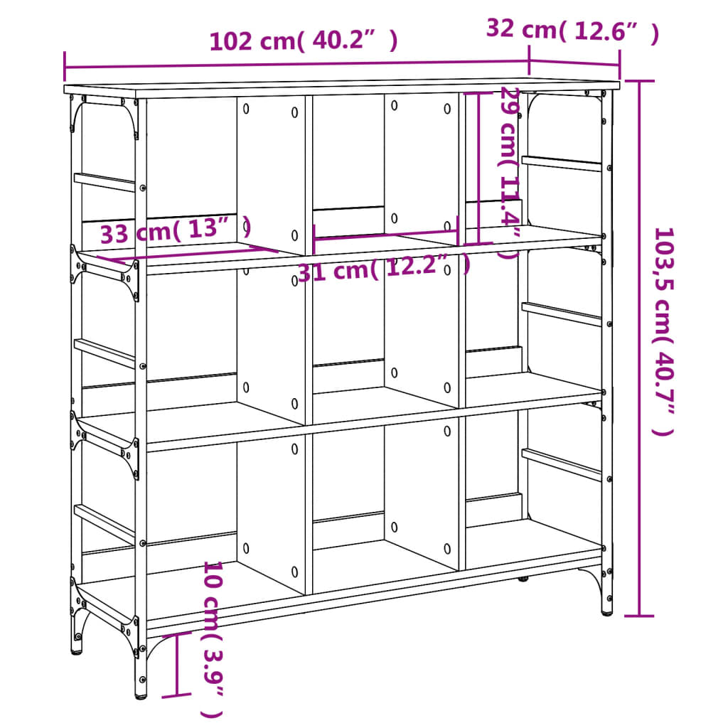 Buffet chêne marron 102x32x103,5 cm bois d'ingénierie - XIOS