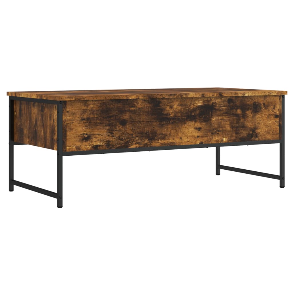 Table basse chêne fumé 101x49x39,5 cm bois d'ingénierie - XIOS