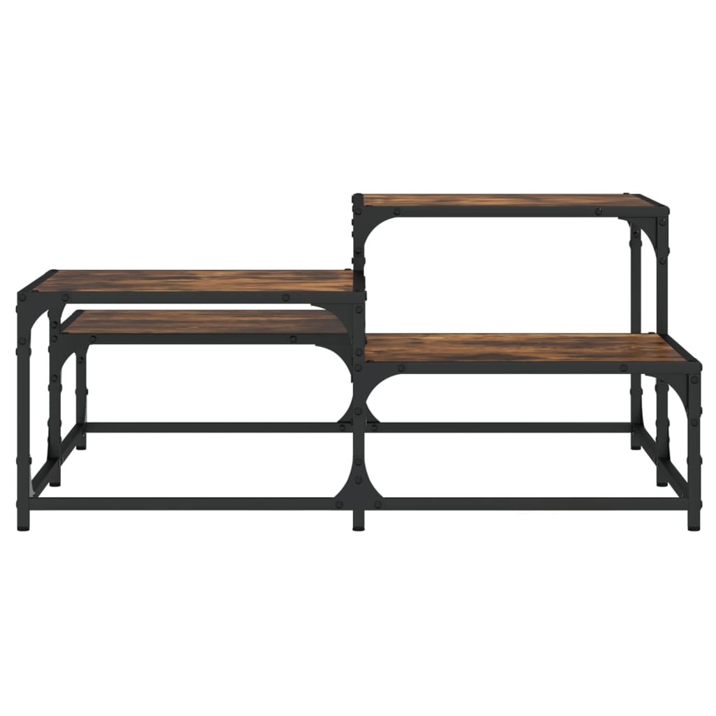 Table basse chêne fumé 87,5x87,5x40cm bois d'ingénierie - XIOS