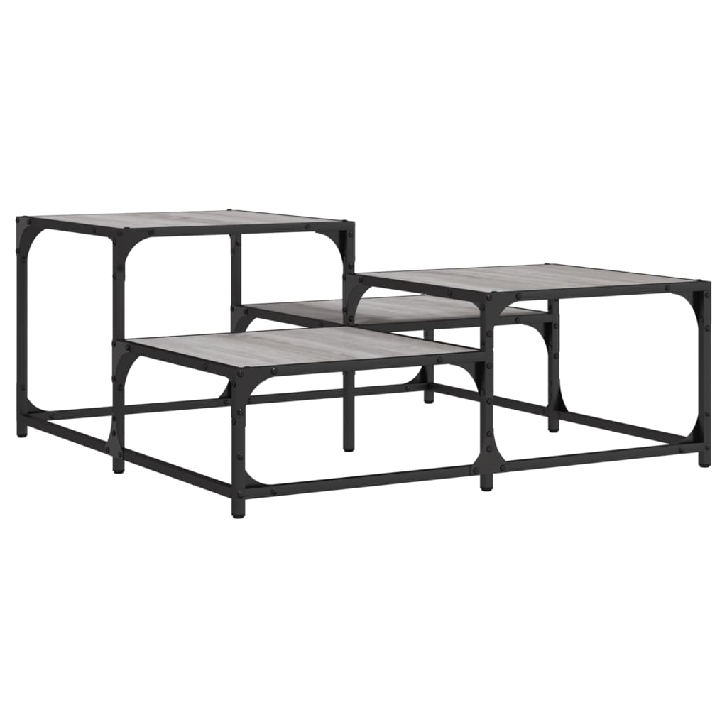 Table basse sonoma gris 87,5x87,5x40 cm bois d'ingénierie - XIOS