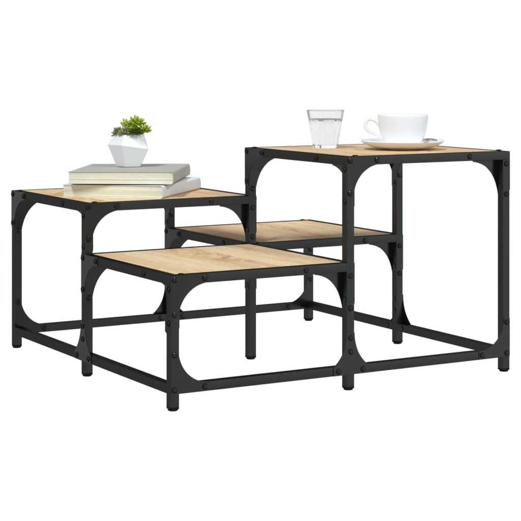 Table basse chêne sonoma 68x68x40 cm bois d'ingénierie - XIOS