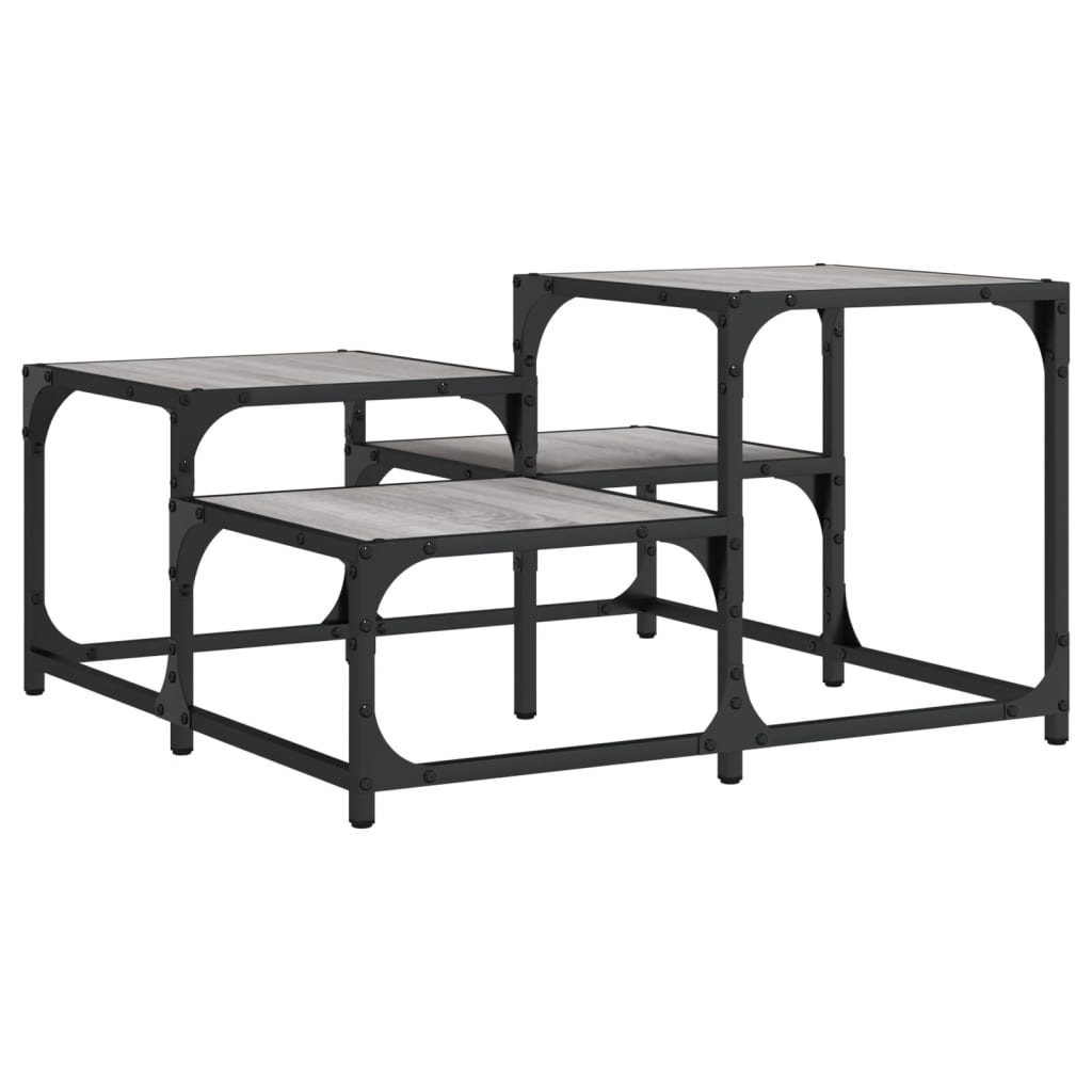 Table basse sonoma gris 68x68x40 cm bois d'ingénierie - XIOS