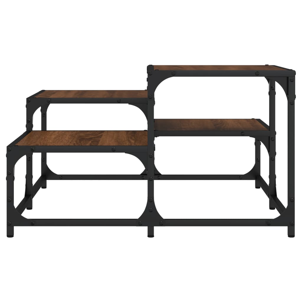 Table basse chêne marron 68x68x40 cm bois d'ingénierie - XIOS