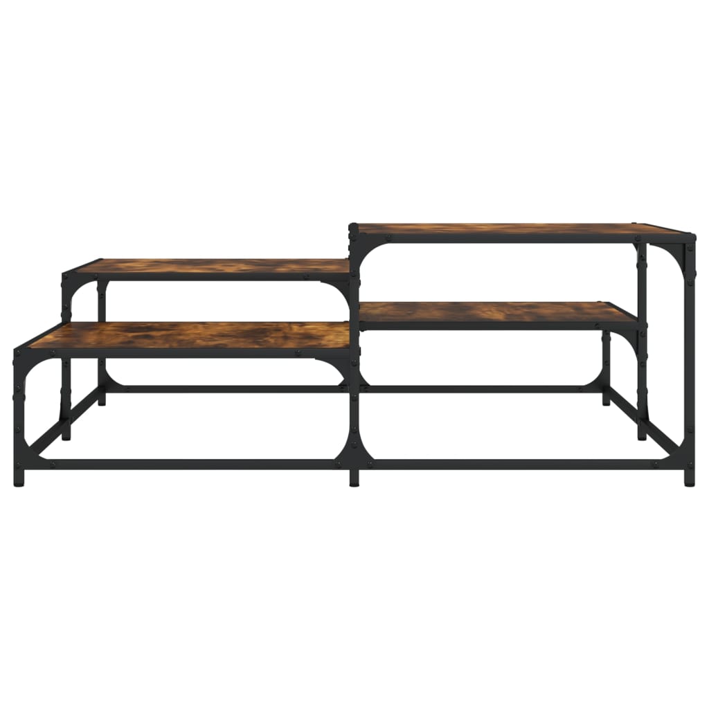 Table basse chêne fumé 107x107x40 cm bois d'ingénierie - XIOS