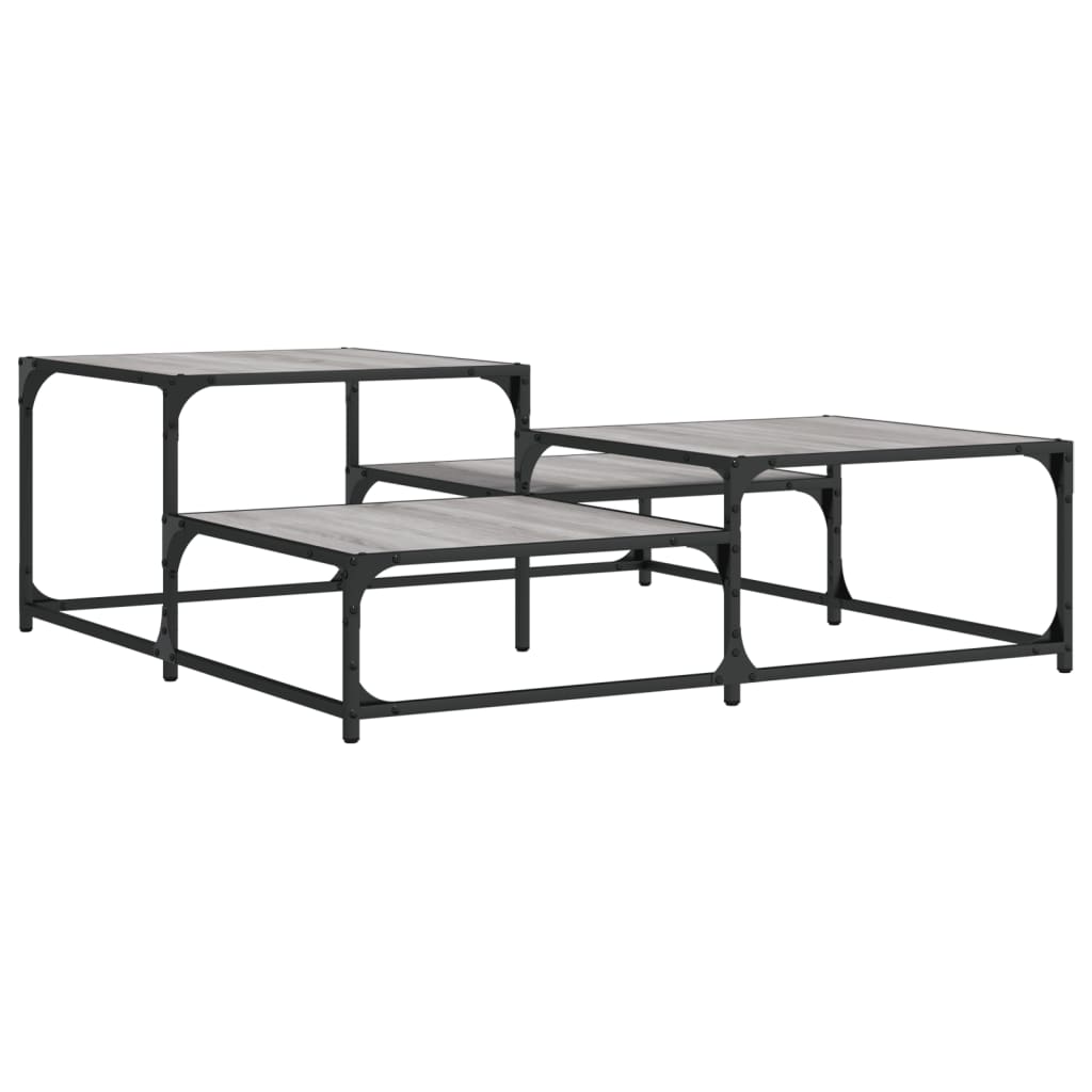 Table basse sonoma gris 107x107x40 cm bois d'ingénierie - XIOS