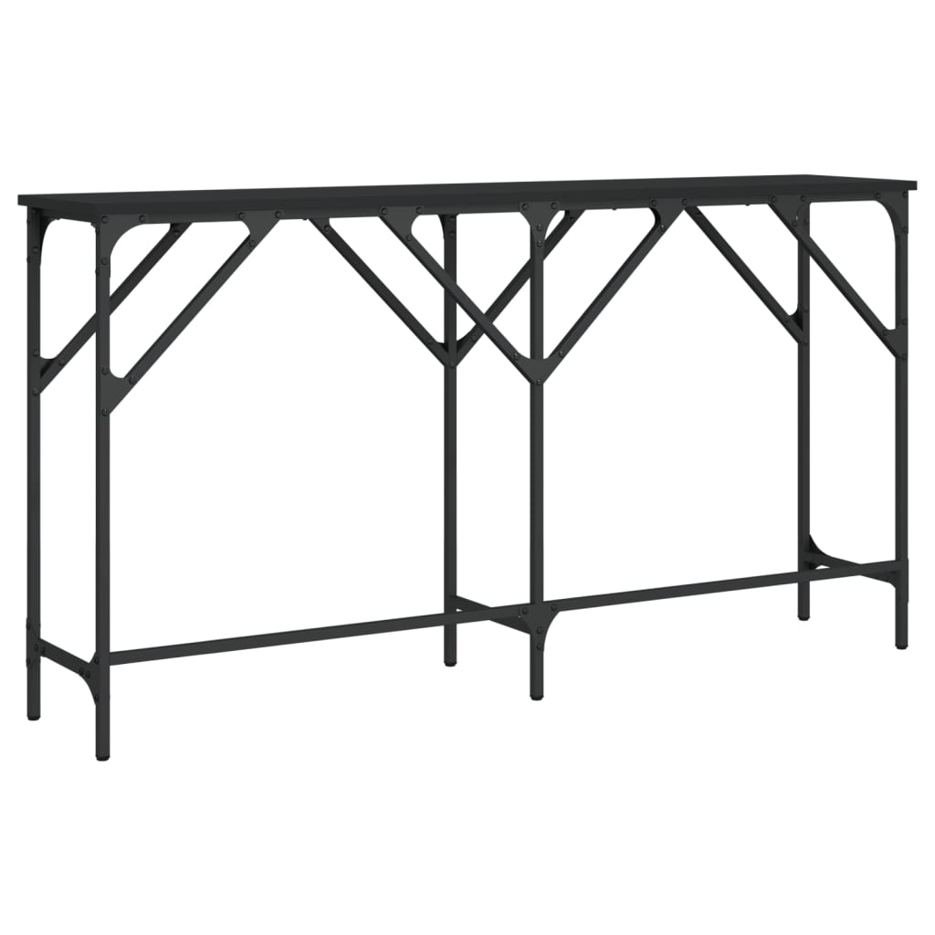 Table console noir 140x29x75 cm bois d'ingénierie - XIOS