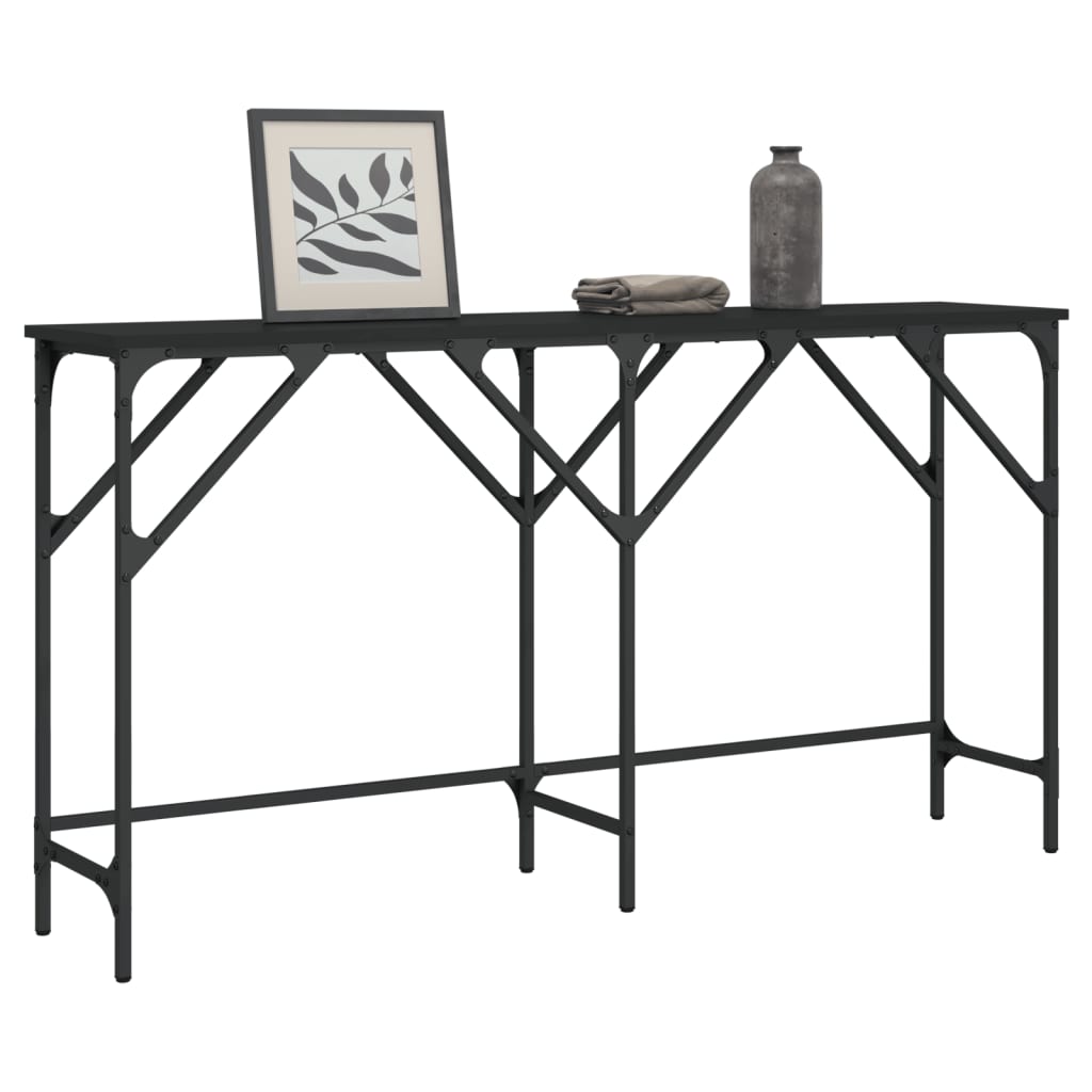 Table console noir 140x29x75 cm bois d'ingénierie - XIOS