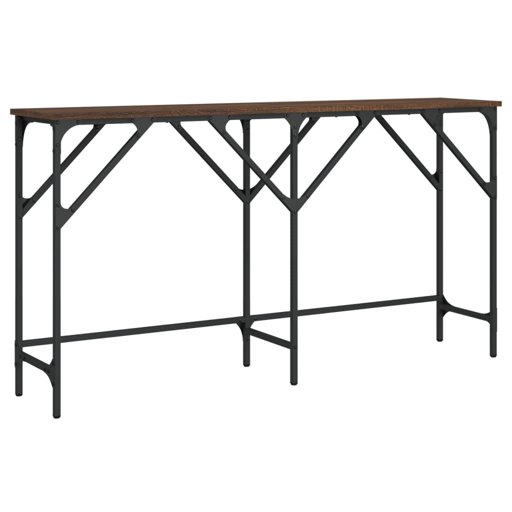 Table console chêne marron 140x29x75 cm bois d'ingénierie - XIOS