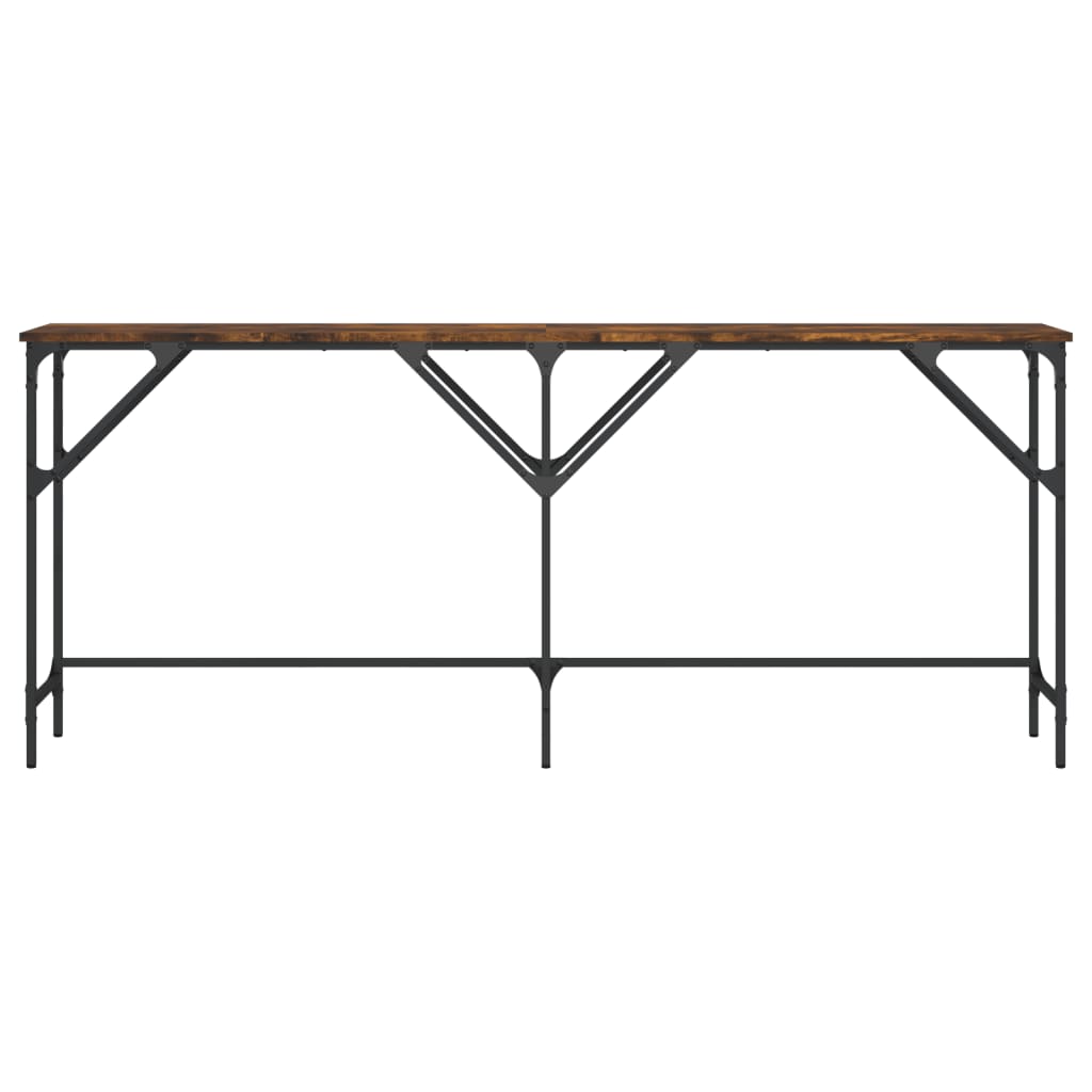 Table console chêne fumé 180x29x75 cm bois d'ingénierie - XIOS
