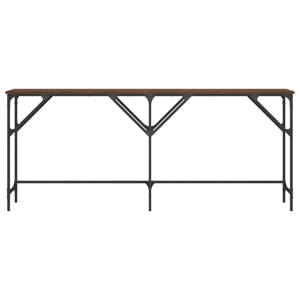 Table console chêne marron 180x29x75 cm bois d'ingénierie - XIOS