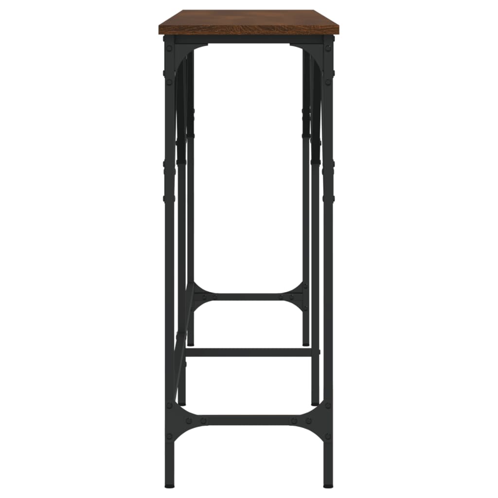 Table console chêne marron 180x29x75 cm bois d'ingénierie - XIOS