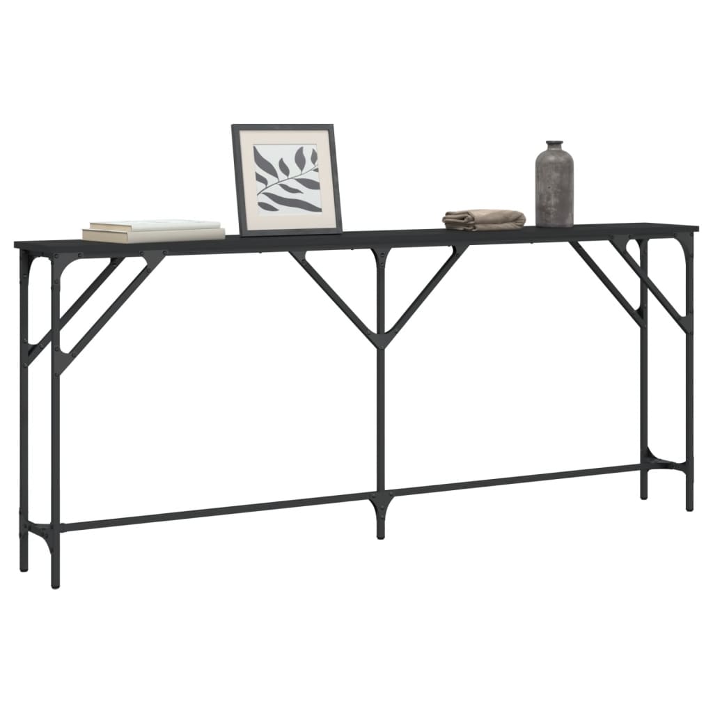 Table console noir 180x23x75 cm bois d'ingénierie - XIOS