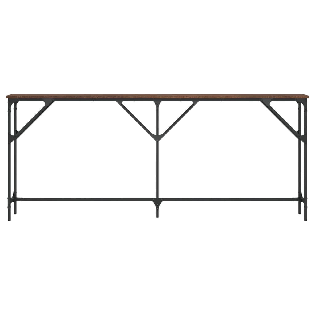 Table console chêne marron 180x23x75 cm bois d'ingénierie - XIOS
