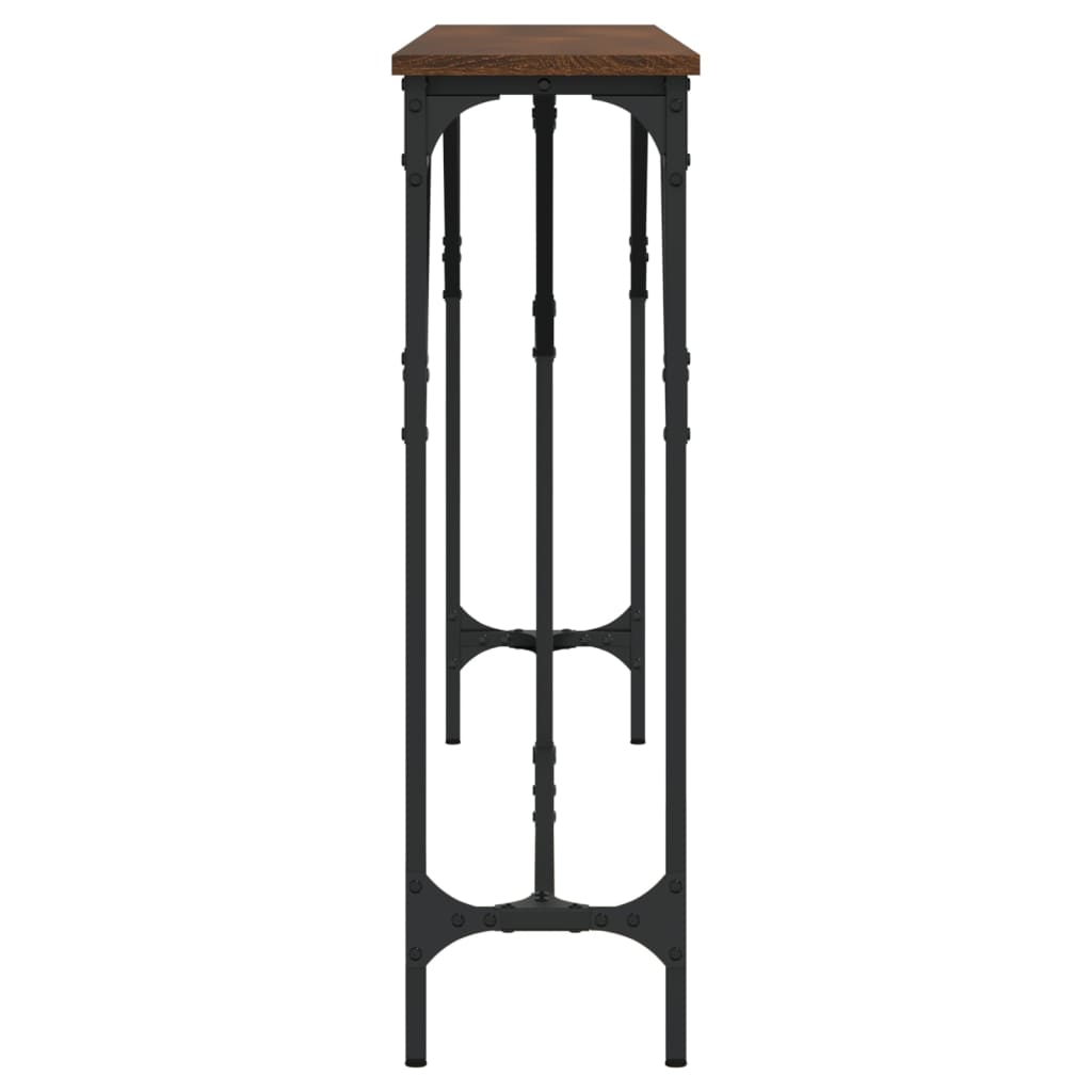 Table console chêne marron 180x23x75 cm bois d'ingénierie - XIOS