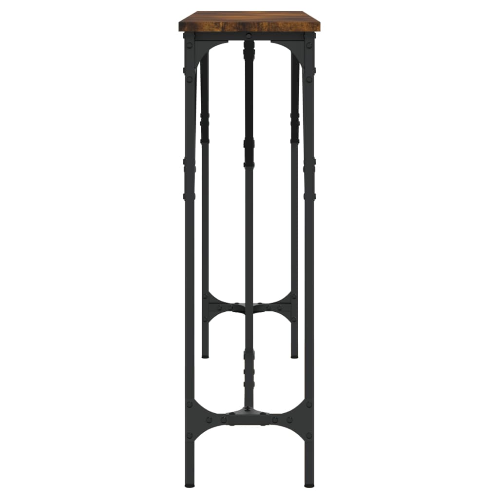 Table console chêne fumé 140x23x75 cm bois d'ingénierie - XIOS