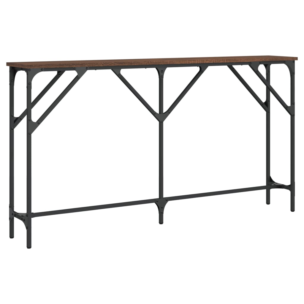 Table console chêne marron 140x23x75 cm bois d'ingénierie - XIOS