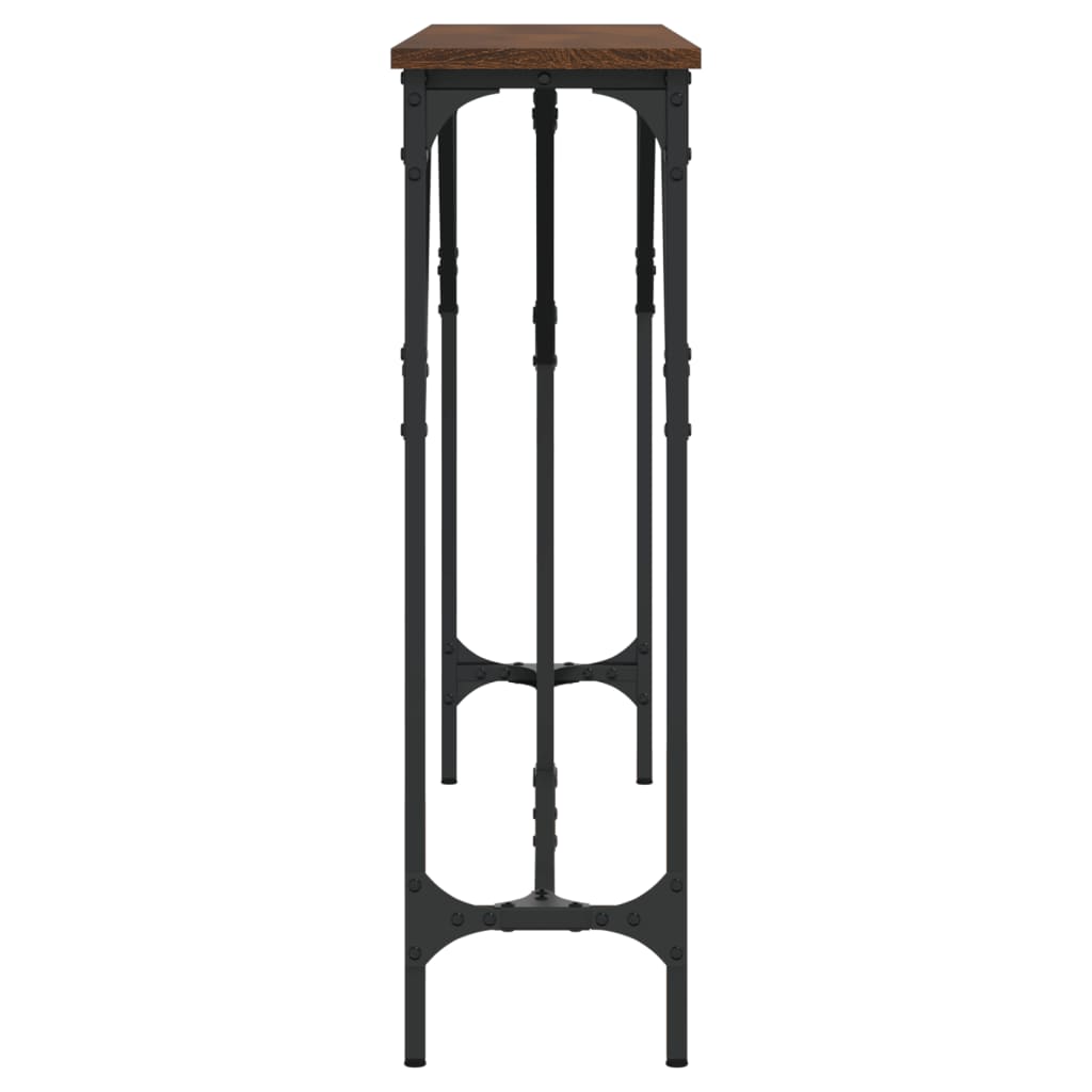 Table console chêne marron 140x23x75 cm bois d'ingénierie - XIOS