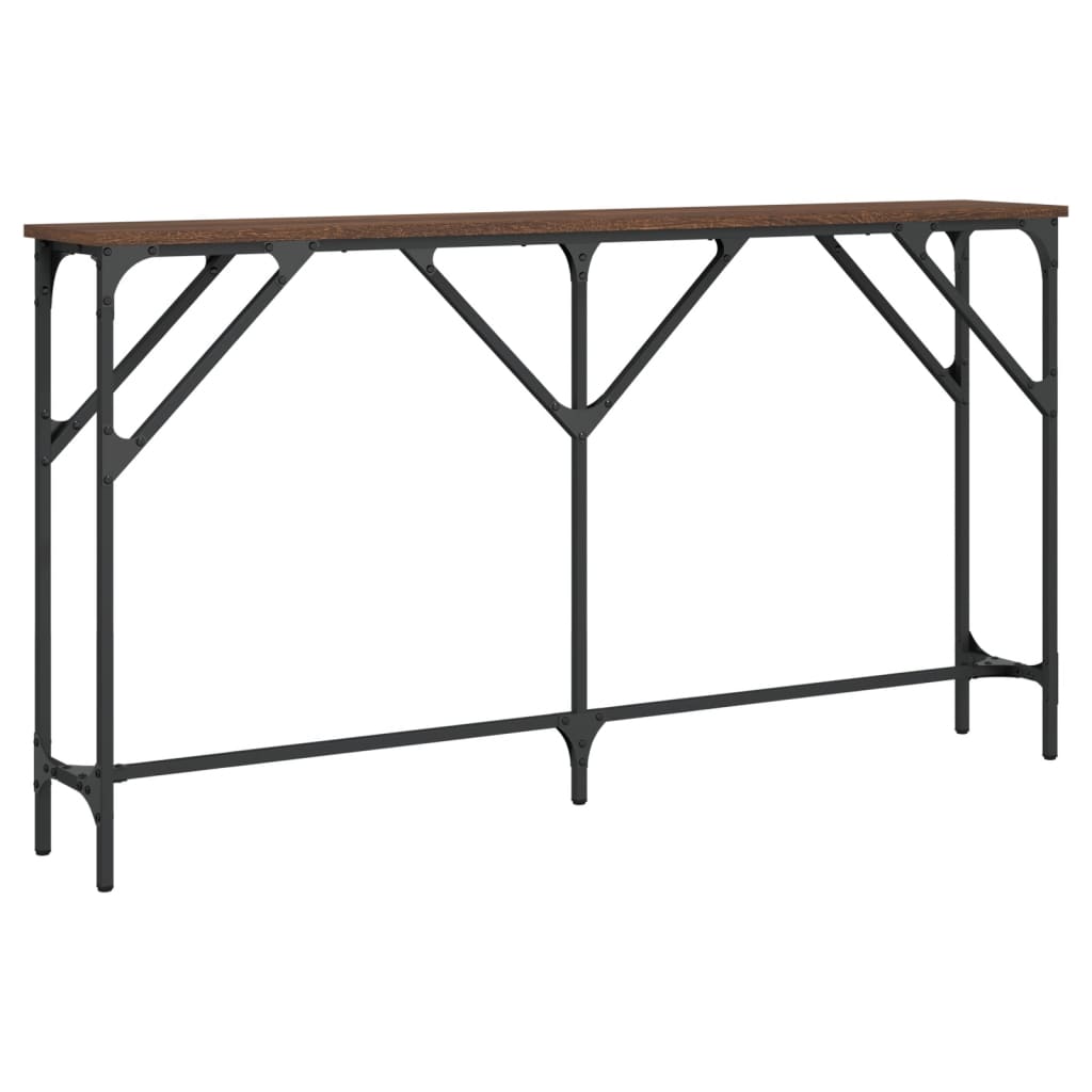Table console chêne marron 140x23x75 cm bois d'ingénierie - XIOS
