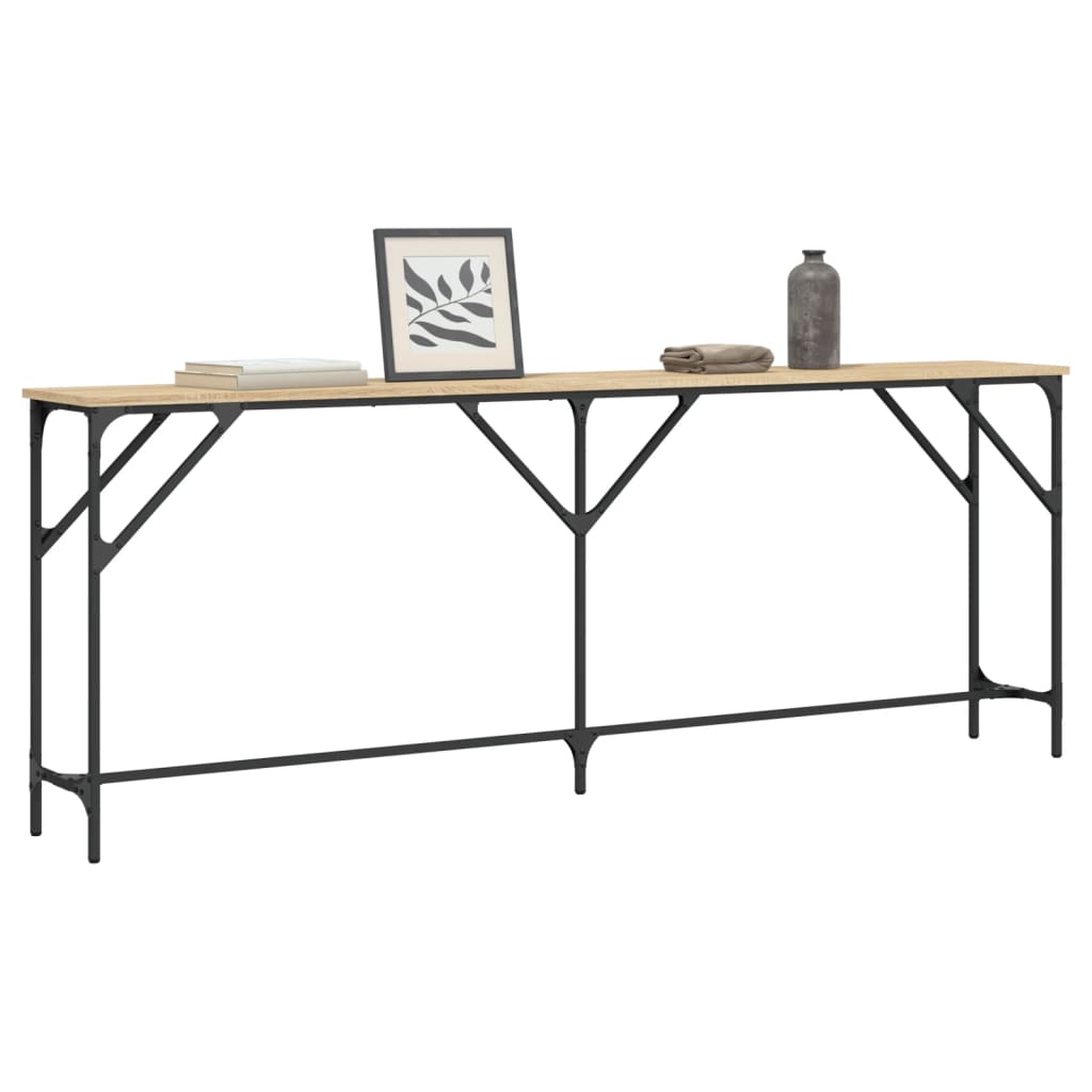 Table console chêne sonoma 200x29x75 cm bois d'ingénierie - XIOS