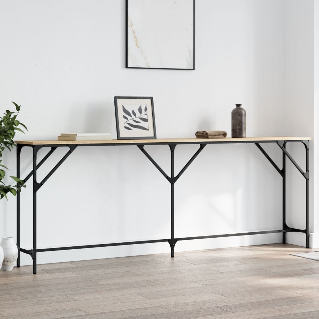 Table console chêne sonoma 200x29x75 cm bois d'ingénierie - XIOS