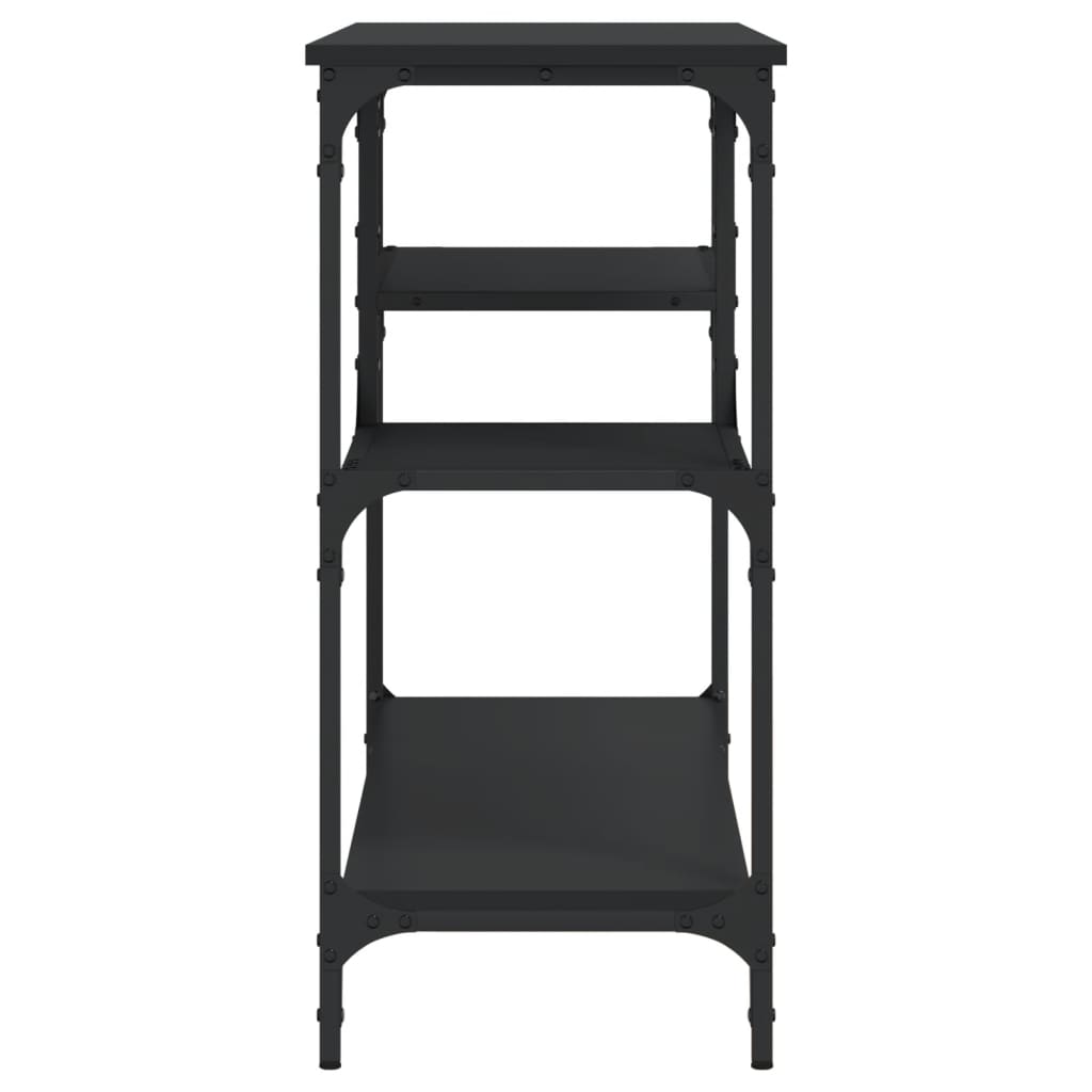 Table console avec étagères noir 100x35x75 cm - XIOS