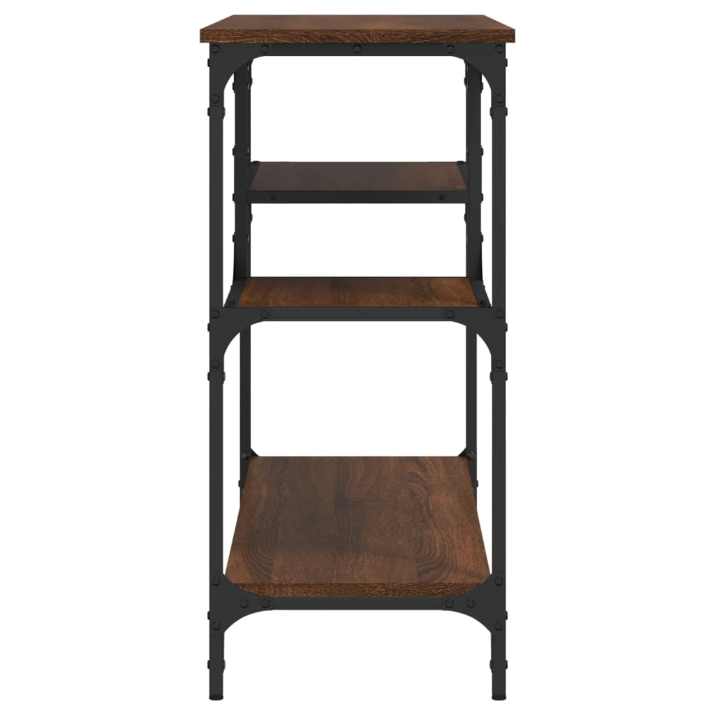 Table console avec étagères chêne marron 100x35x75 cm - XIOS