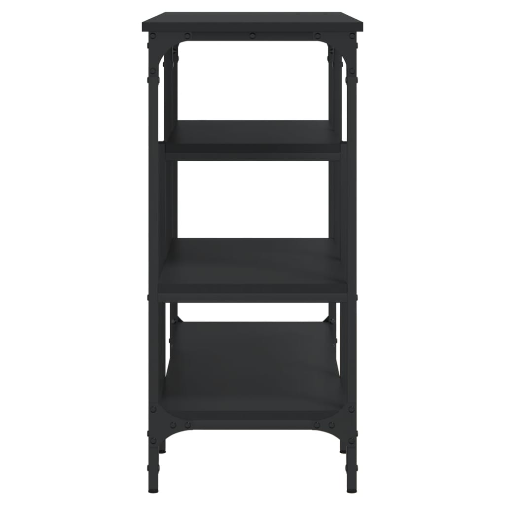 Table console avec étagères noir 100x35x75 cm - XIOS