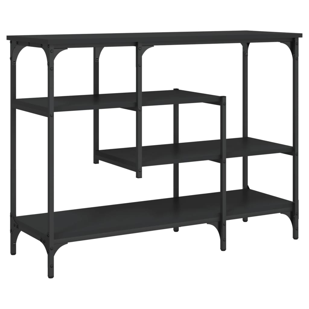 Table console avec étagères noir 100x35x75 cm - XIOS