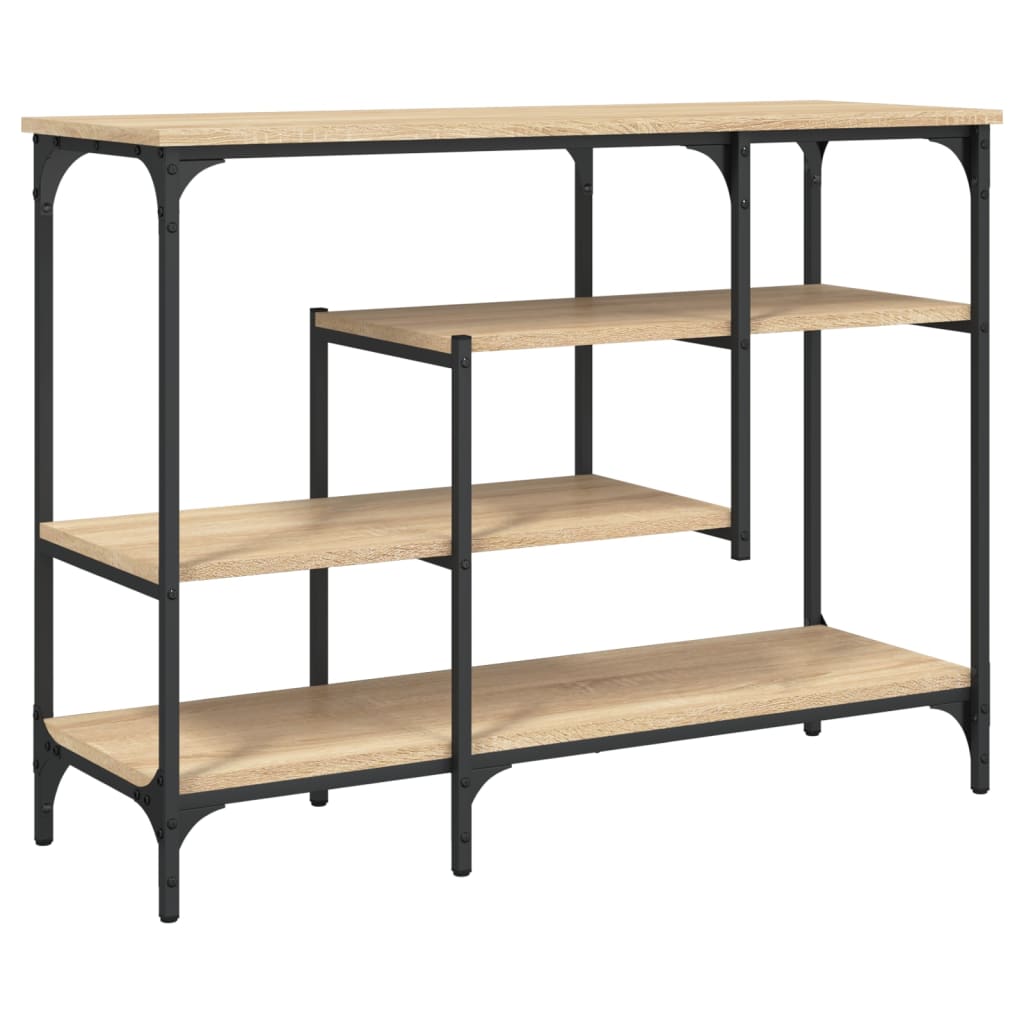 Table console avec étagères chêne sonoma 100x35x75 cm - XIOS