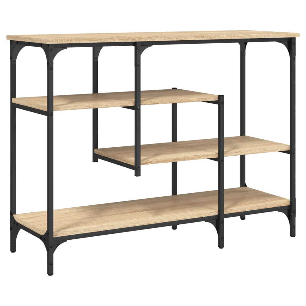 Table console avec étagères chêne sonoma 100x35x75 cm - XIOS