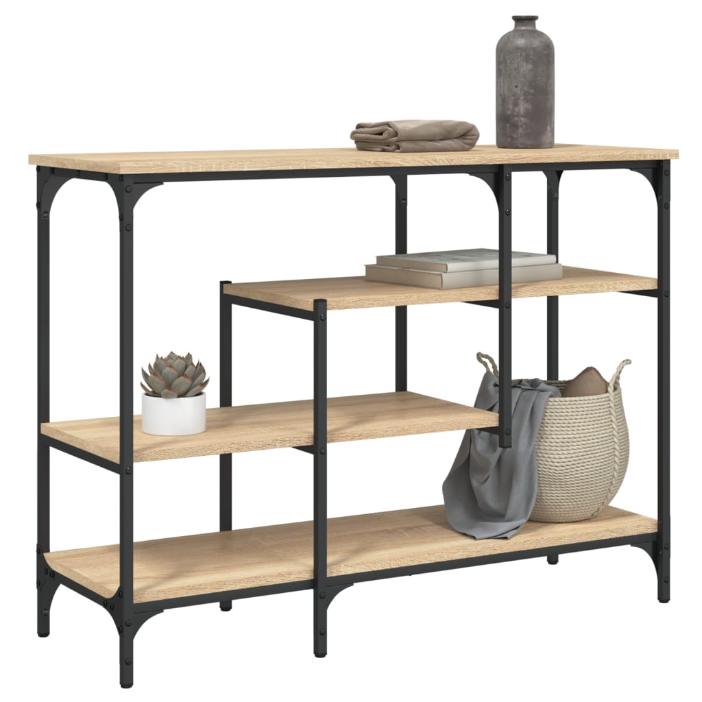 Table console avec étagères chêne sonoma 100x35x75 cm - XIOS