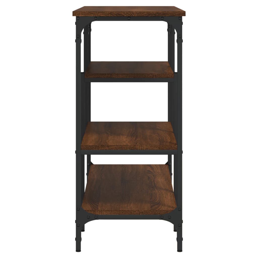 Table console avec étagères chêne marron 100x35x75 cm - XIOS