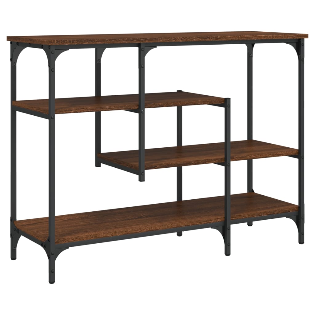 Table console avec étagères chêne marron 100x35x75 cm - XIOS