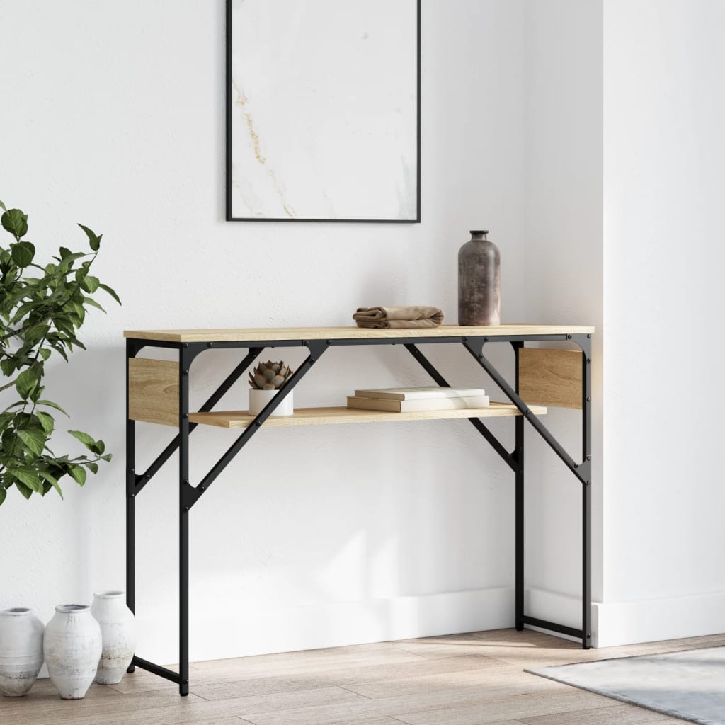 Table console avec étagère chêne sonoma 105x30x75 cm - XIOS