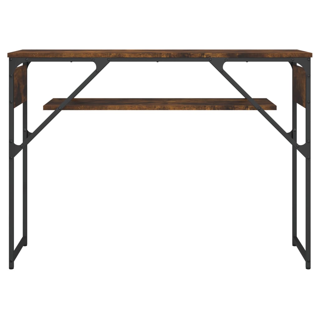 Table console avec étagère chêne fumé 105x30x75 cm - XIOS