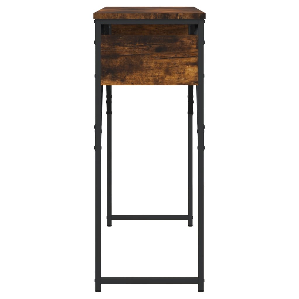 Table console avec étagère chêne fumé 105x30x75 cm - XIOS