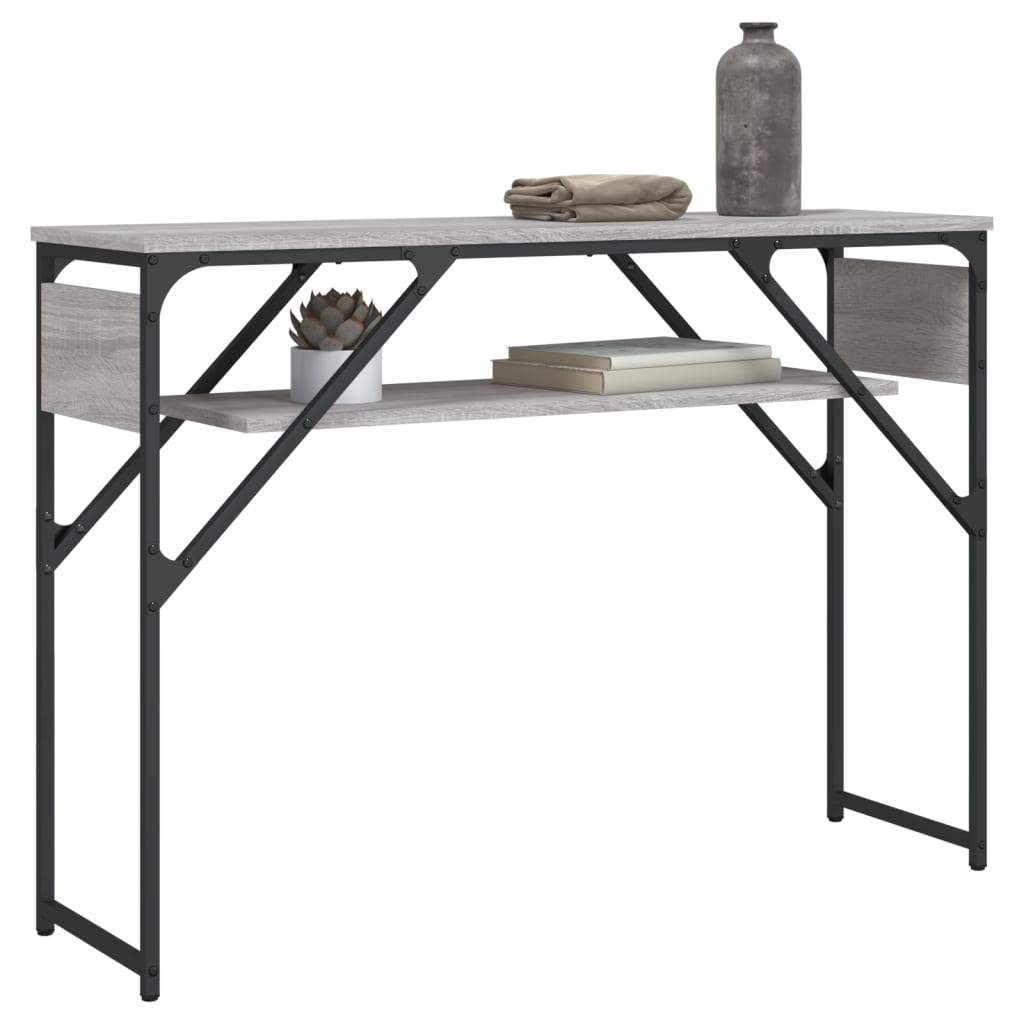 Table console avec étagère sonoma gris 105x30x75 cm - XIOS