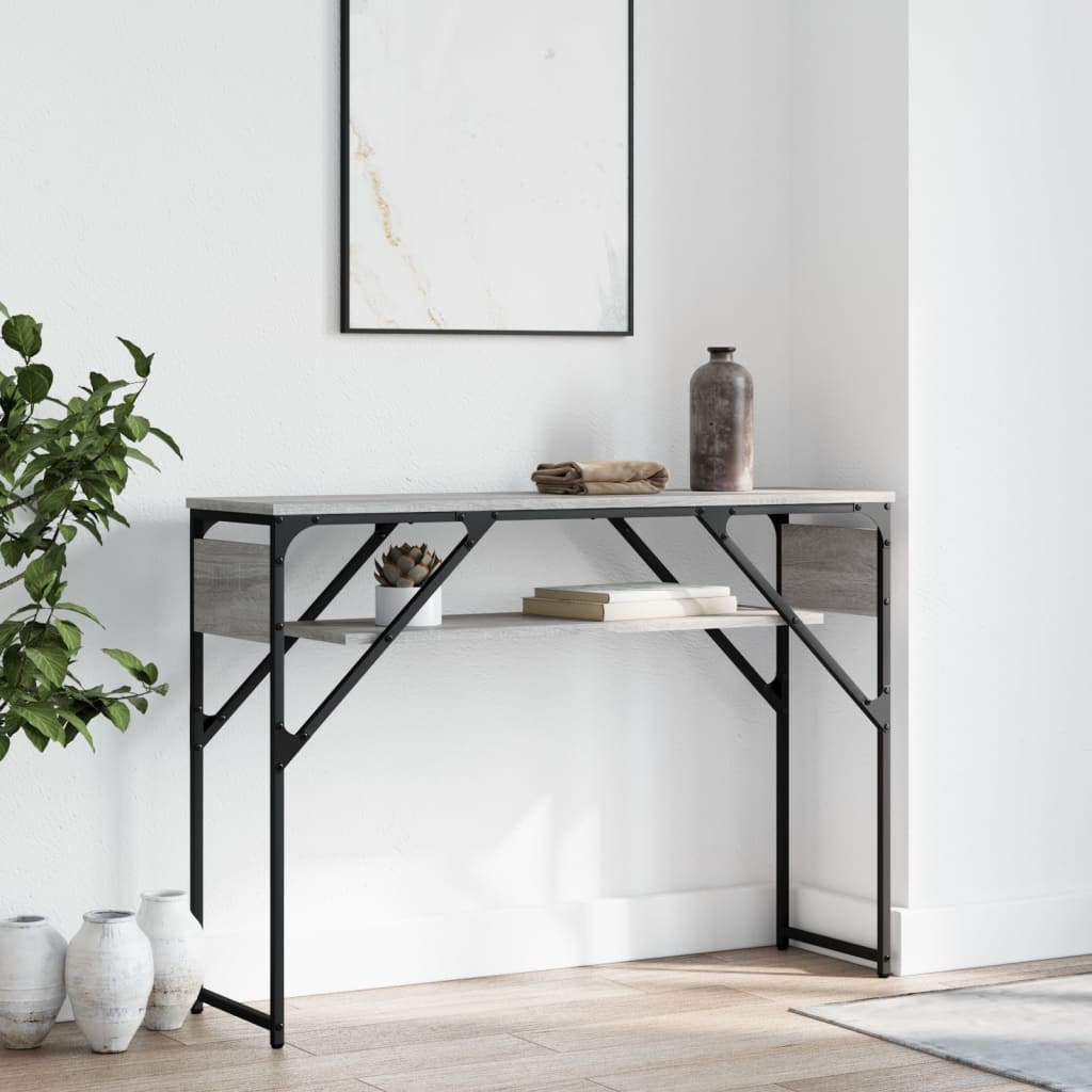 Table console avec étagère sonoma gris 105x30x75 cm - XIOS