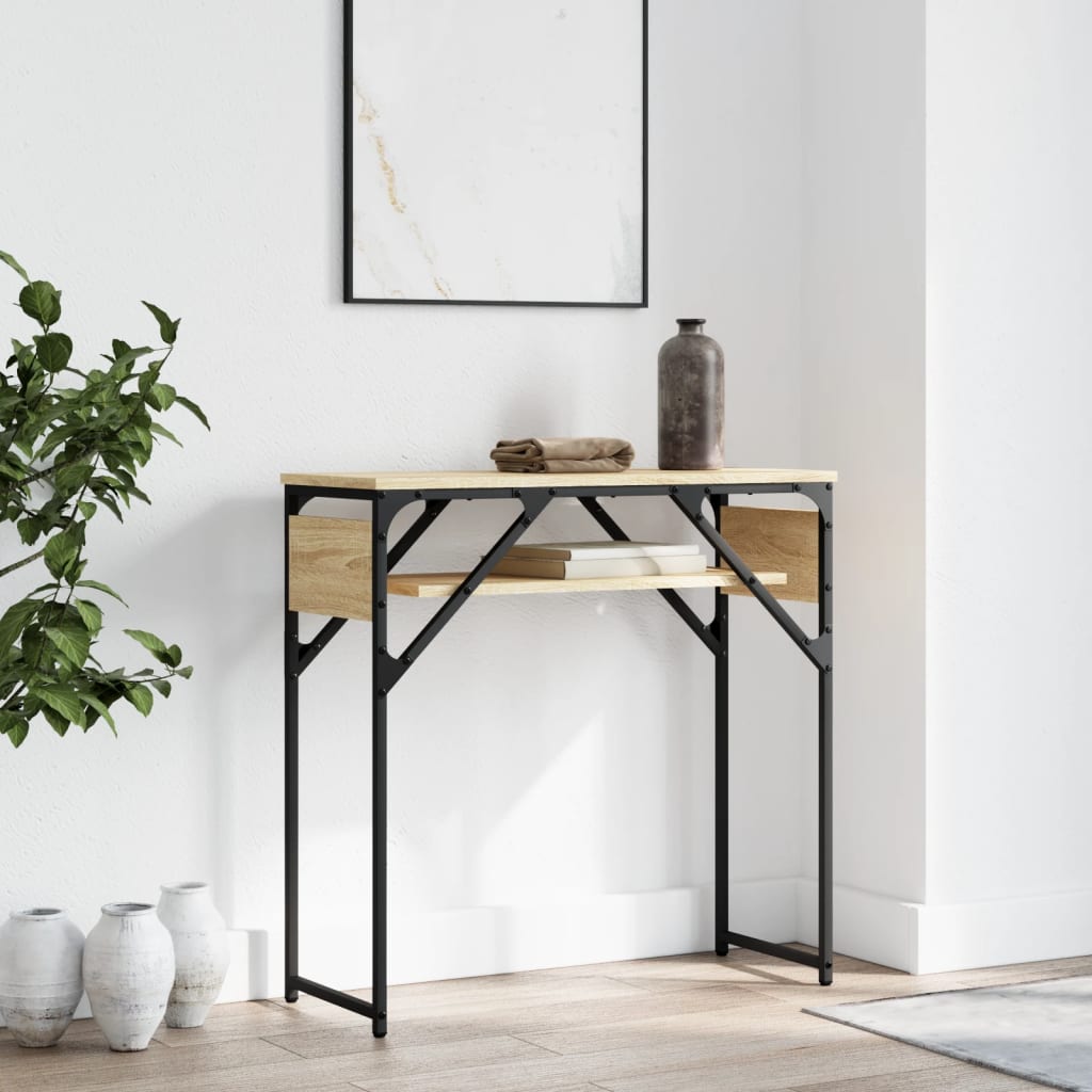 Table console avec étagère chêne sonoma 75x30x75 cm - XIOS