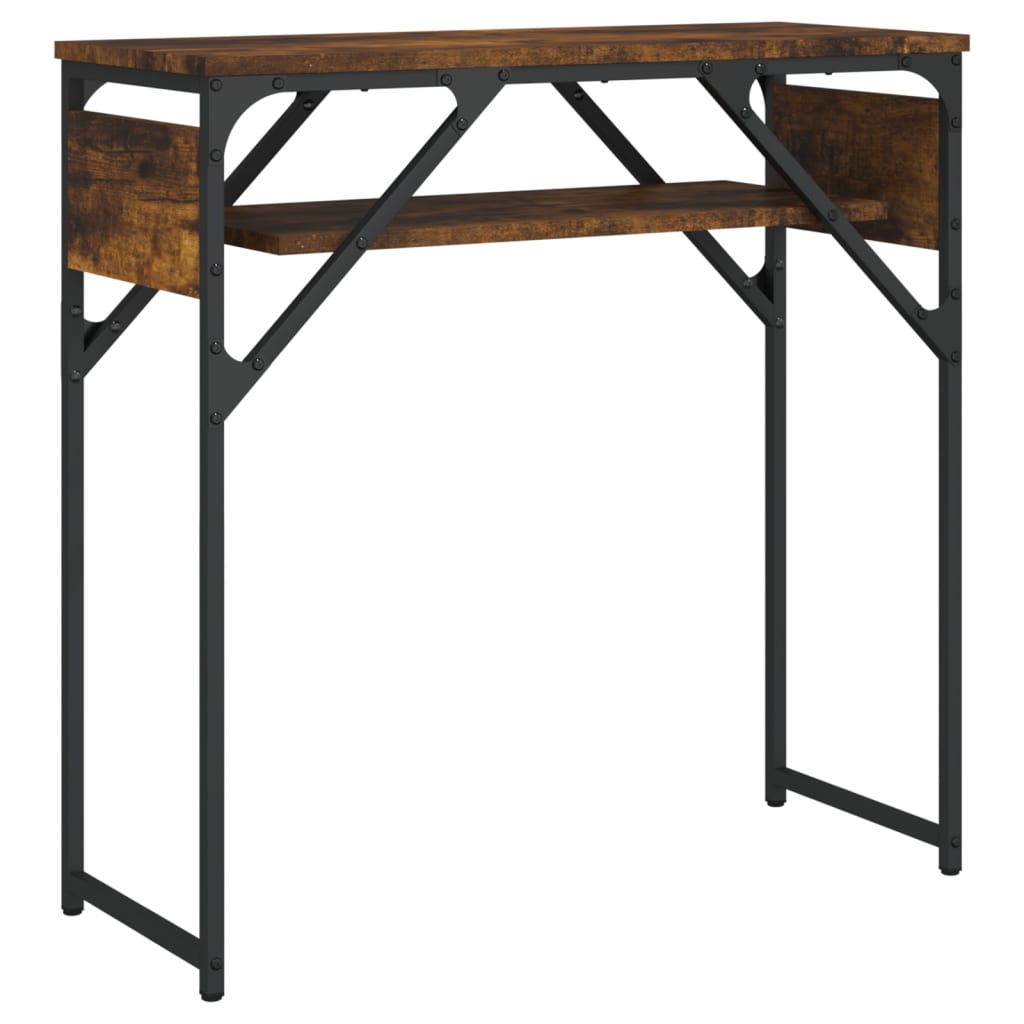 Table console avec étagère chêne fumé 75x30x75 cm - XIOS