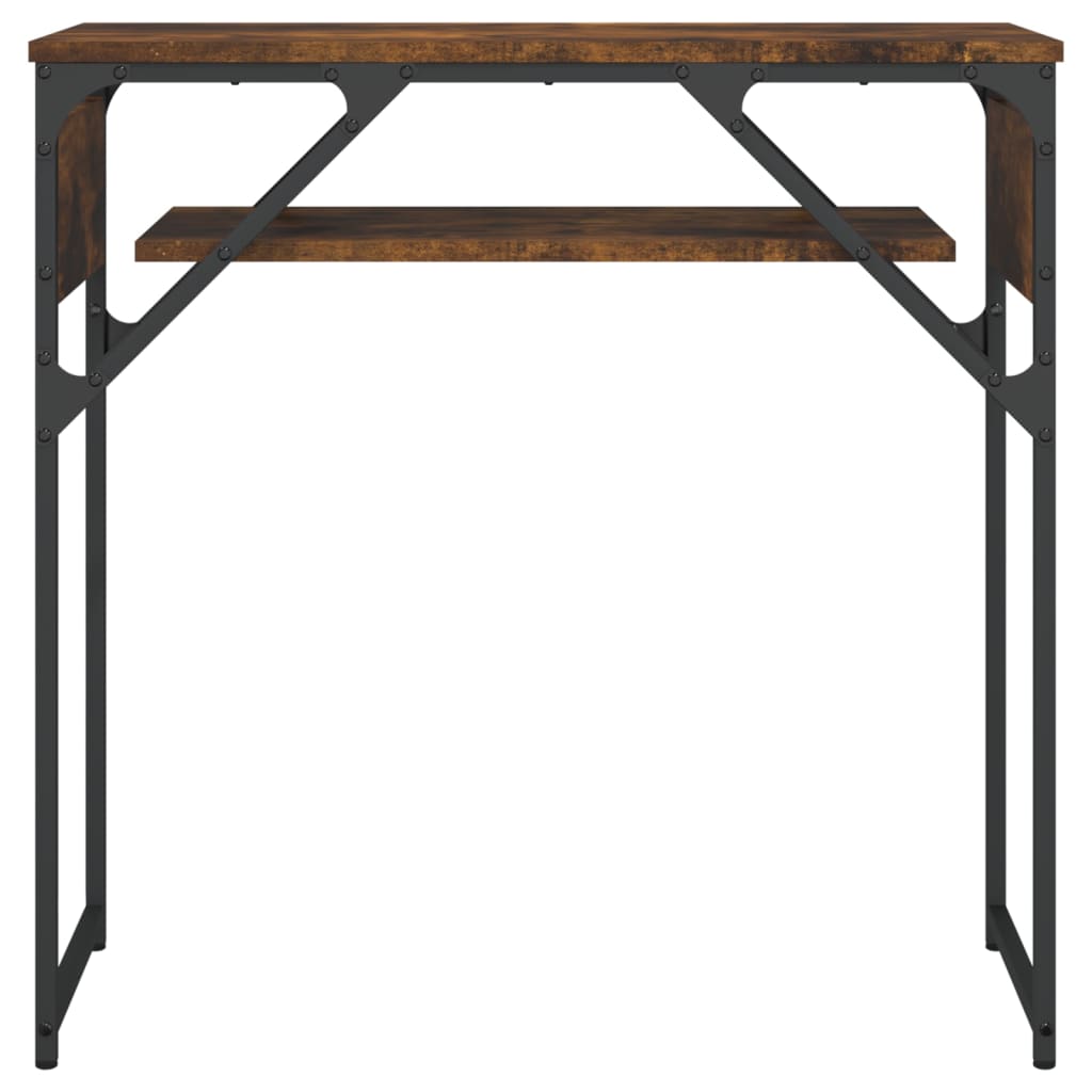 Table console avec étagère chêne fumé 75x30x75 cm - XIOS