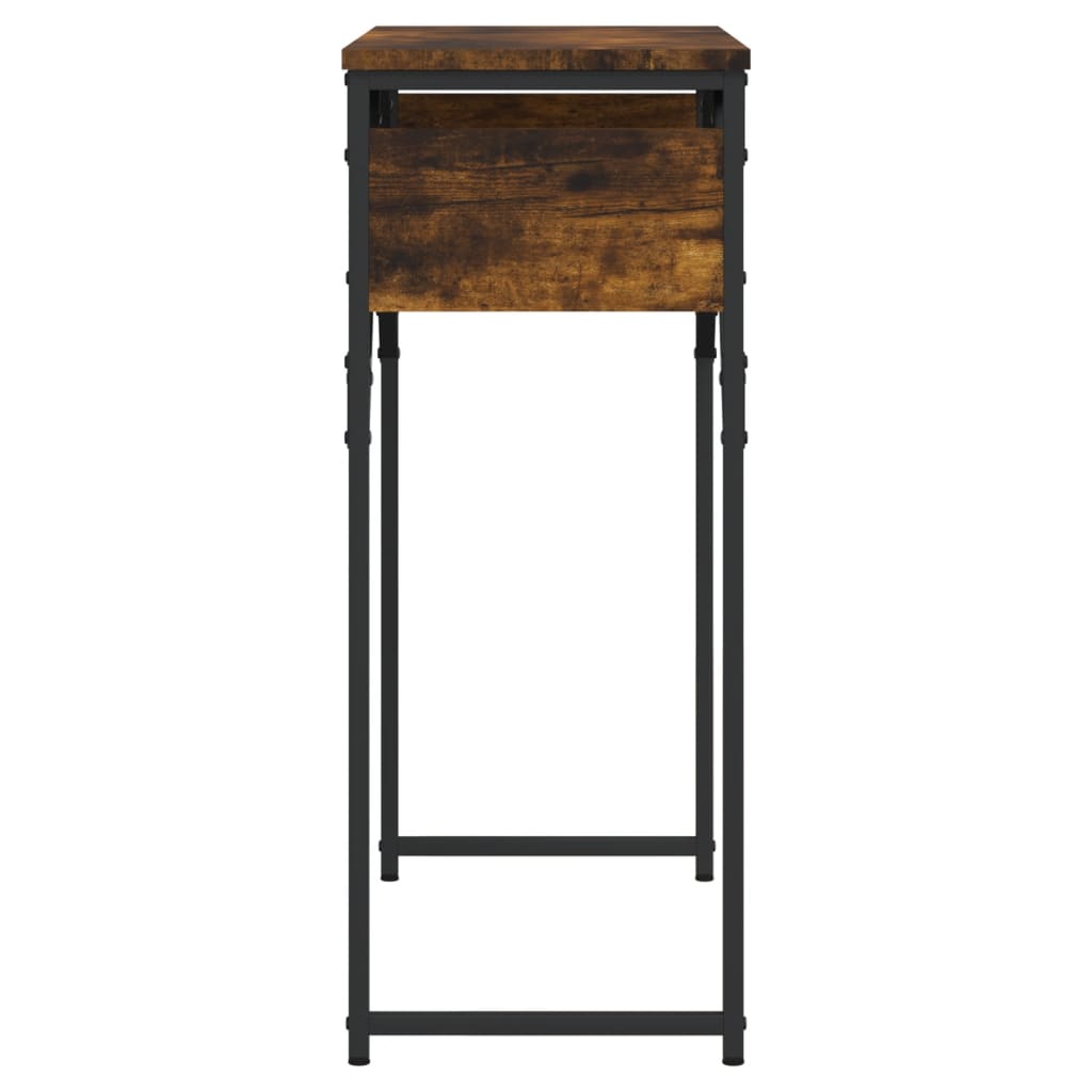 Table console avec étagère chêne fumé 75x30x75 cm - XIOS