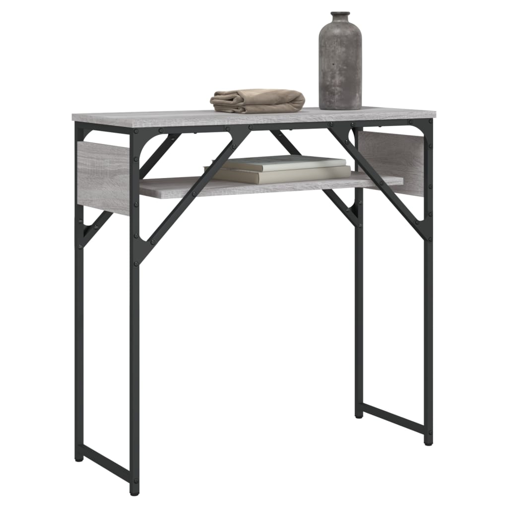 Table console avec étagère sonoma gris 75x30x75 cm - XIOS