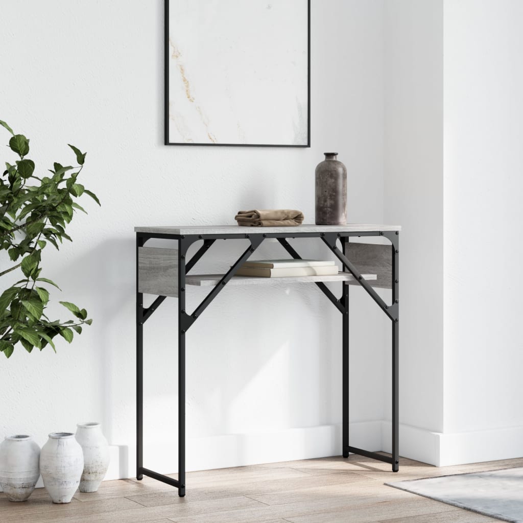 Table console avec étagère sonoma gris 75x30x75 cm - XIOS