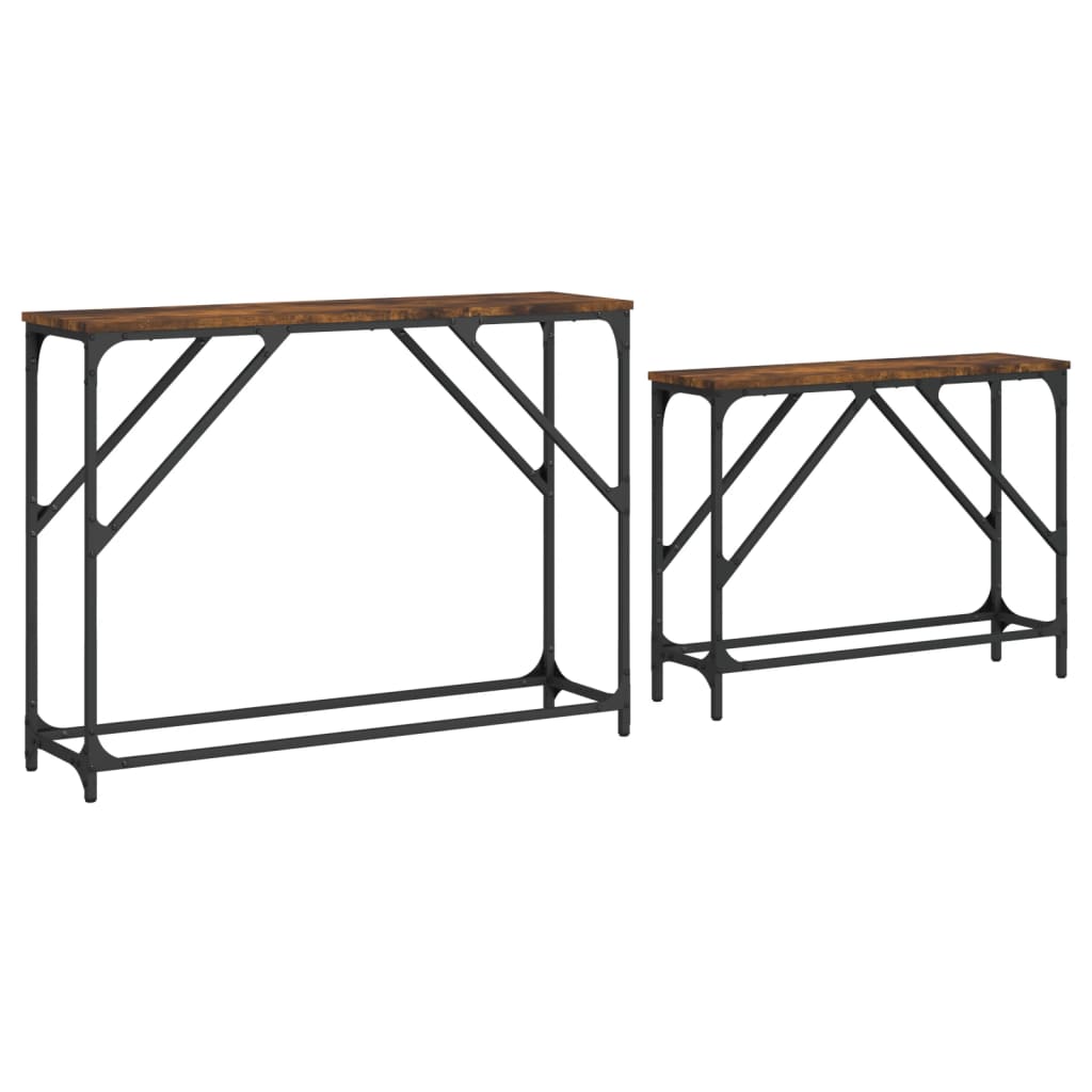 Tables console gigognes 2 pcs chêne fumé bois d'ingénierie - XIOS