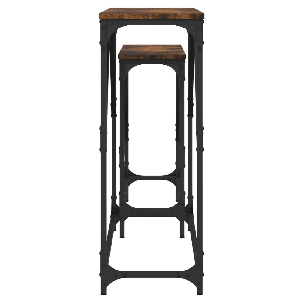 Tables console gigognes 2 pcs chêne fumé bois d'ingénierie - XIOS