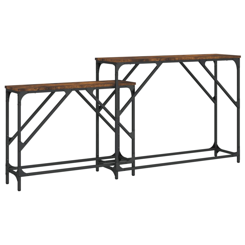 Tables console gigognes 2 pcs chêne fumé bois d'ingénierie - XIOS
